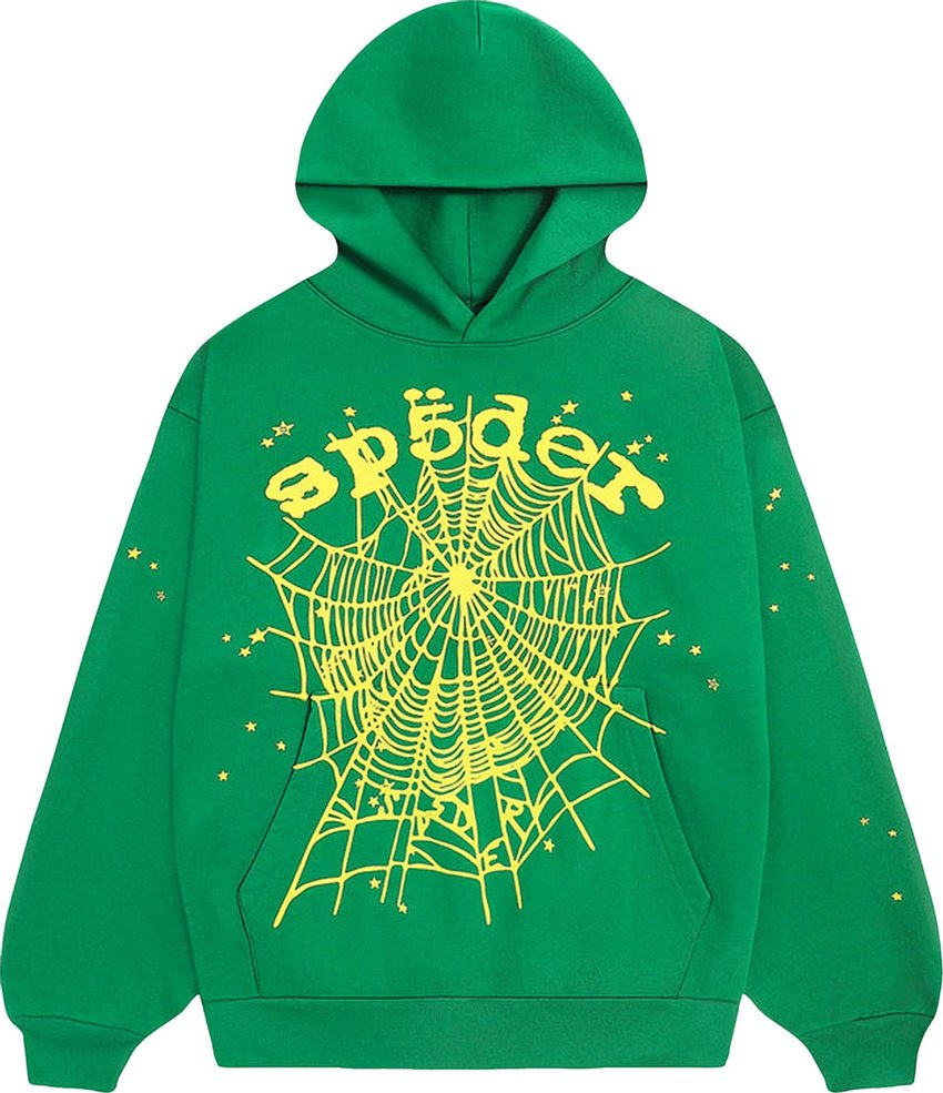 Sp5der Star OG Web V2 Hoodie Slime Green