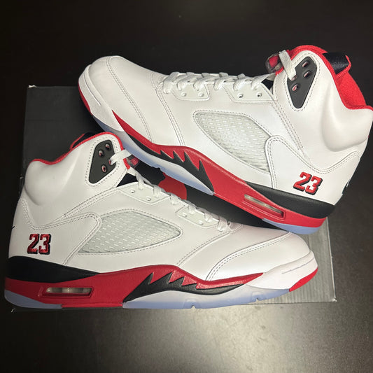 Jordan 5 Retro Fire Red Black Tongue