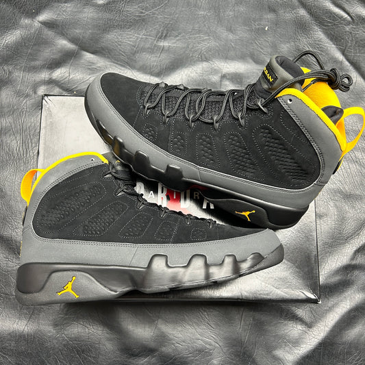 Jordan 9 Retro Dark Charcoal University Gold